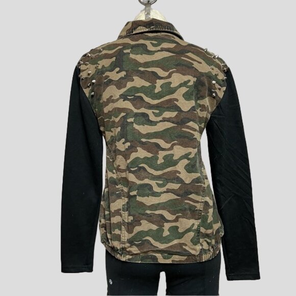 Buffalo David Bitton Green Camo Studded Button Down Jacket - Picture 2 of 15